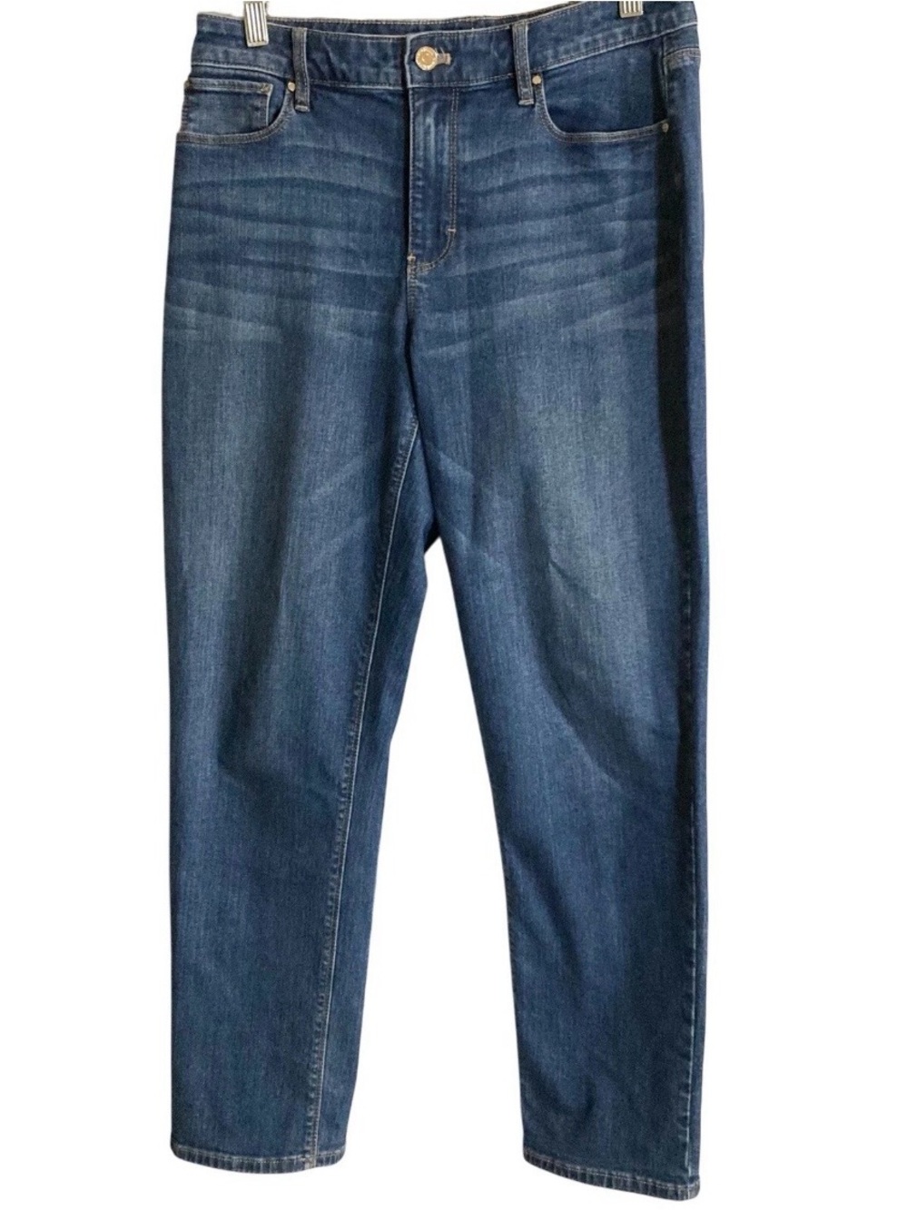 White House Black Market Jeans 6 Slim Fit (30x27) Blue Mid Rise Distress Stretch